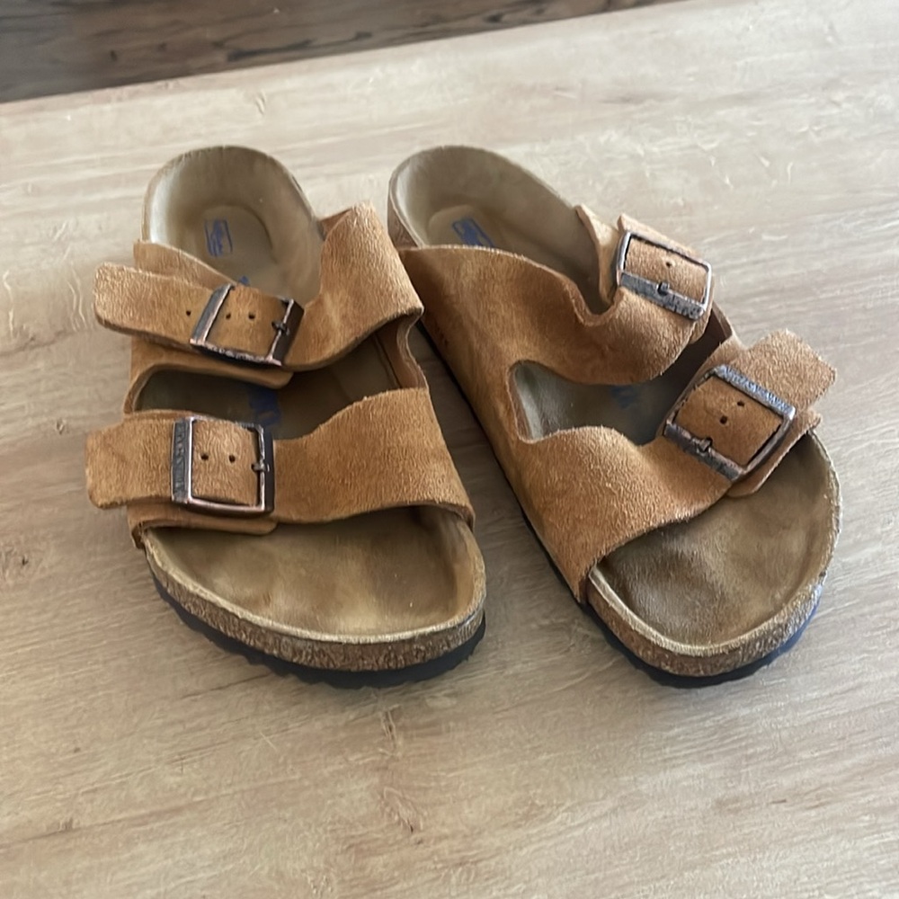 Birkenstock Women's Suede Two-Strap Sandals in Chestnut - Picture 5 of 11